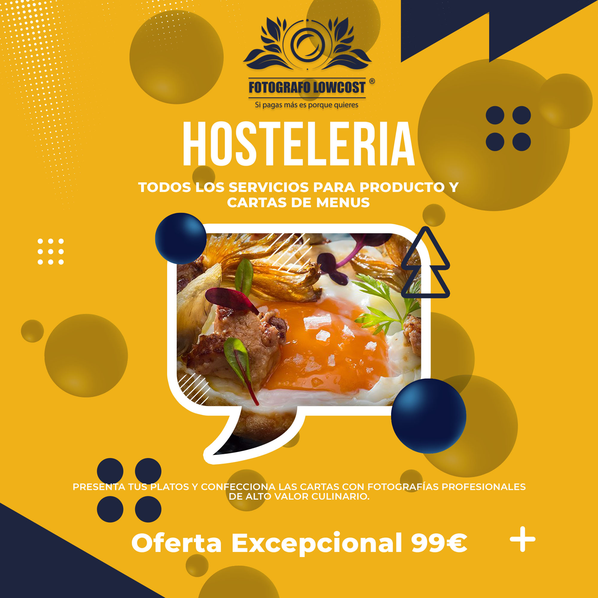 fotografo en fotografía gastronomica, cartas y menus para hostelería y restauración Villar del Rey 