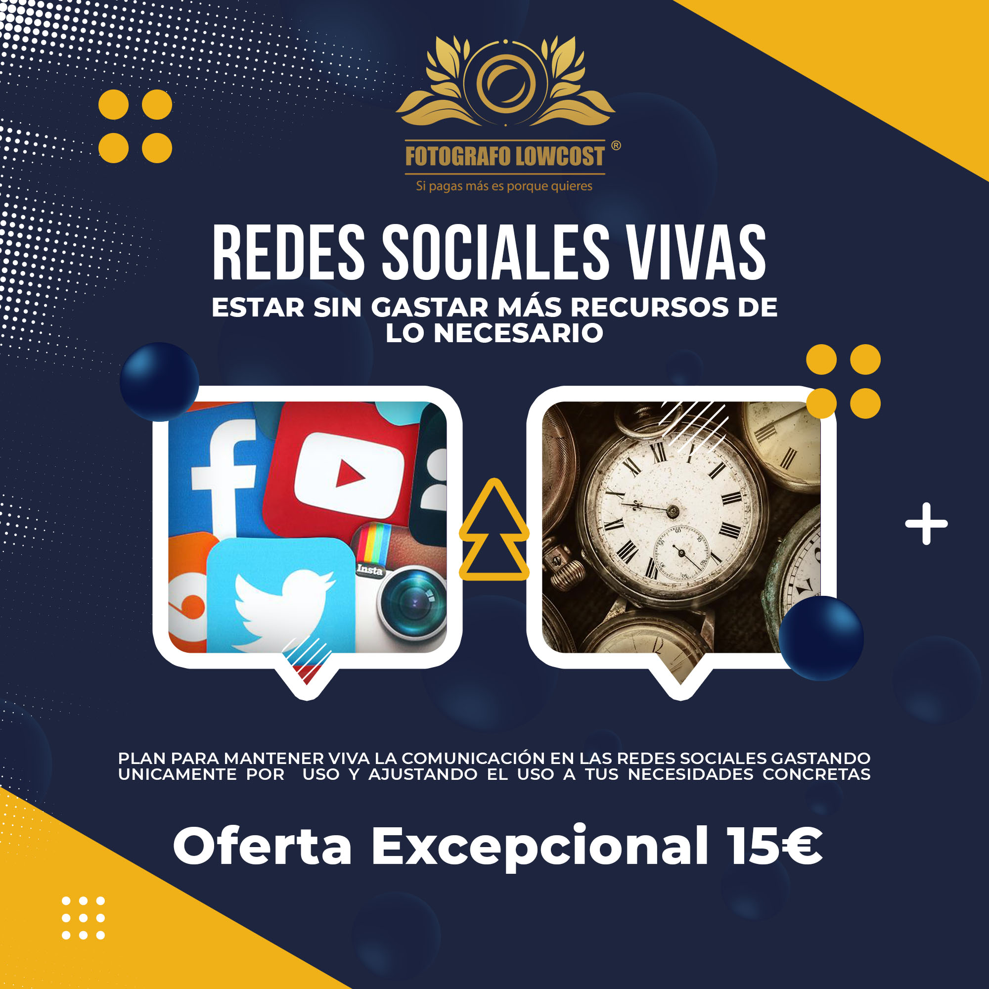 fotografo en gestión de redes sociales low cost Cerro Verde 